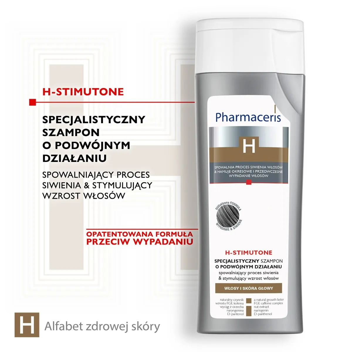 Pharmaceris H Stimutone szampon spowalniający proces siwienia i stymulujący wzrost włosów, 250 ml