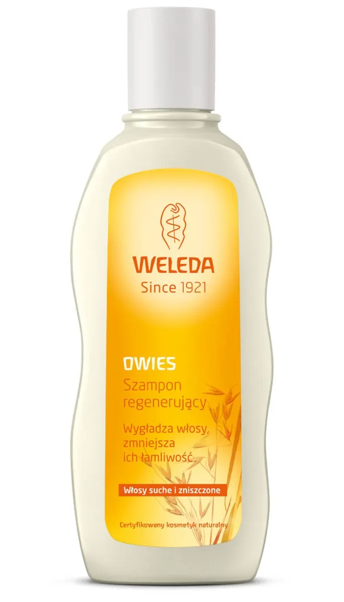 Weleda, regenerujący szampon z owsem do włosów suchych i zniszczonych, 190 ml