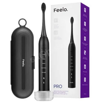 Feelo PRO Black szczoteczka soniczna z etui podróżnym Feelo PRO Black szczoteczka soniczna z etui podróżnym