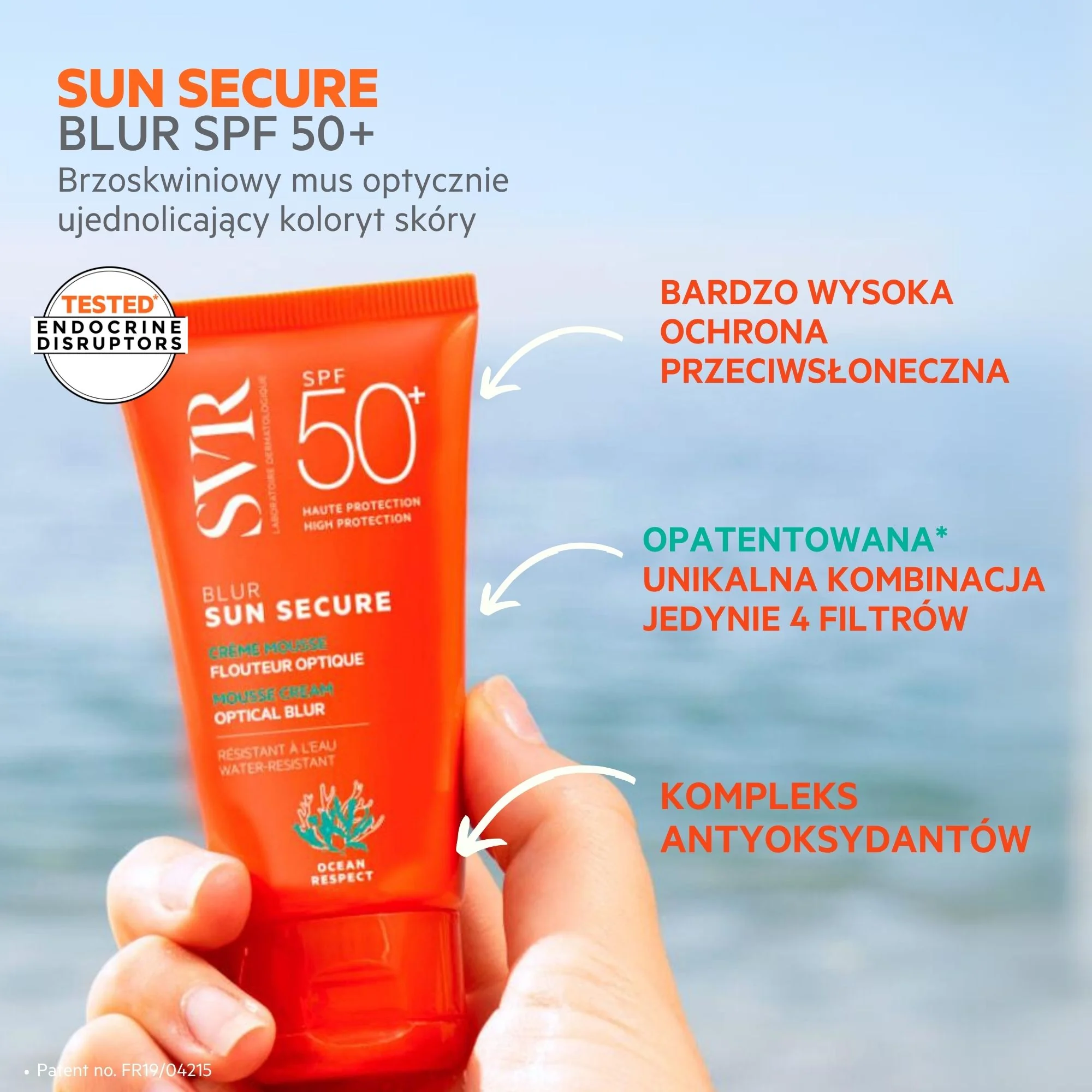 SVR SUN SECURE Blur Krem w piance bezzapachowy SPF 50+, 50 ml