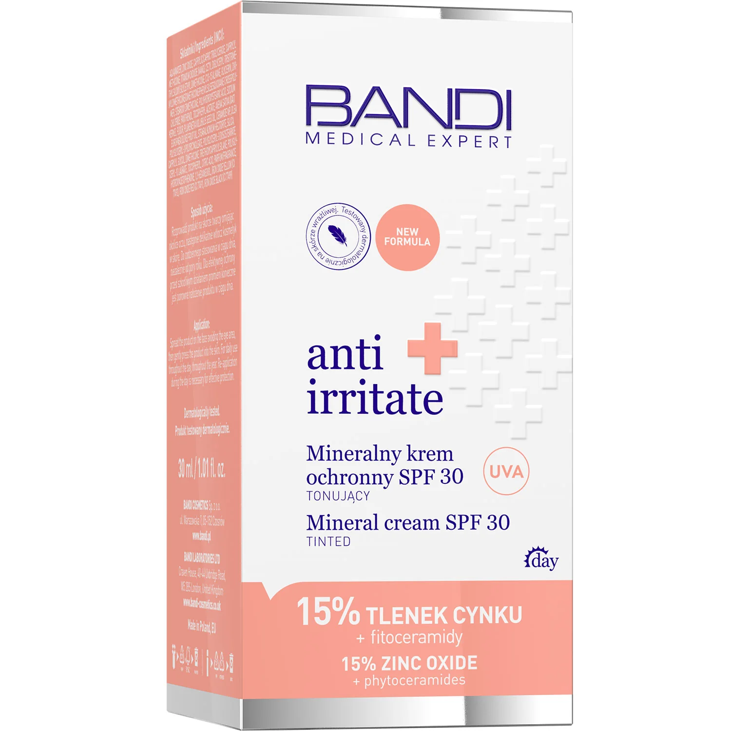 BANDI Anti Irritate mineralny krem ochronny SPF 30, 30 ml