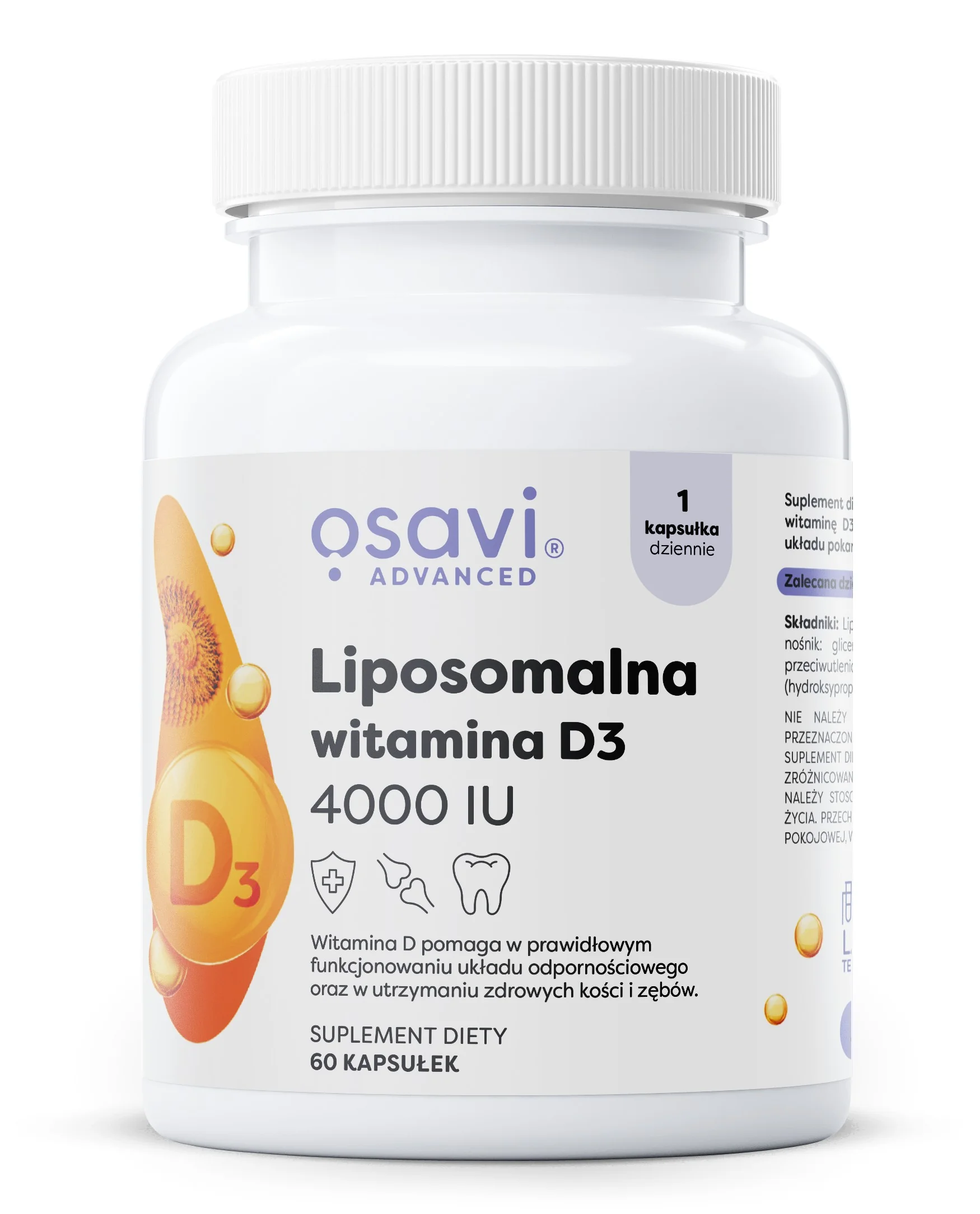 Osavi Liposomalna Witamina D3 4000 IU 60 kapsułek