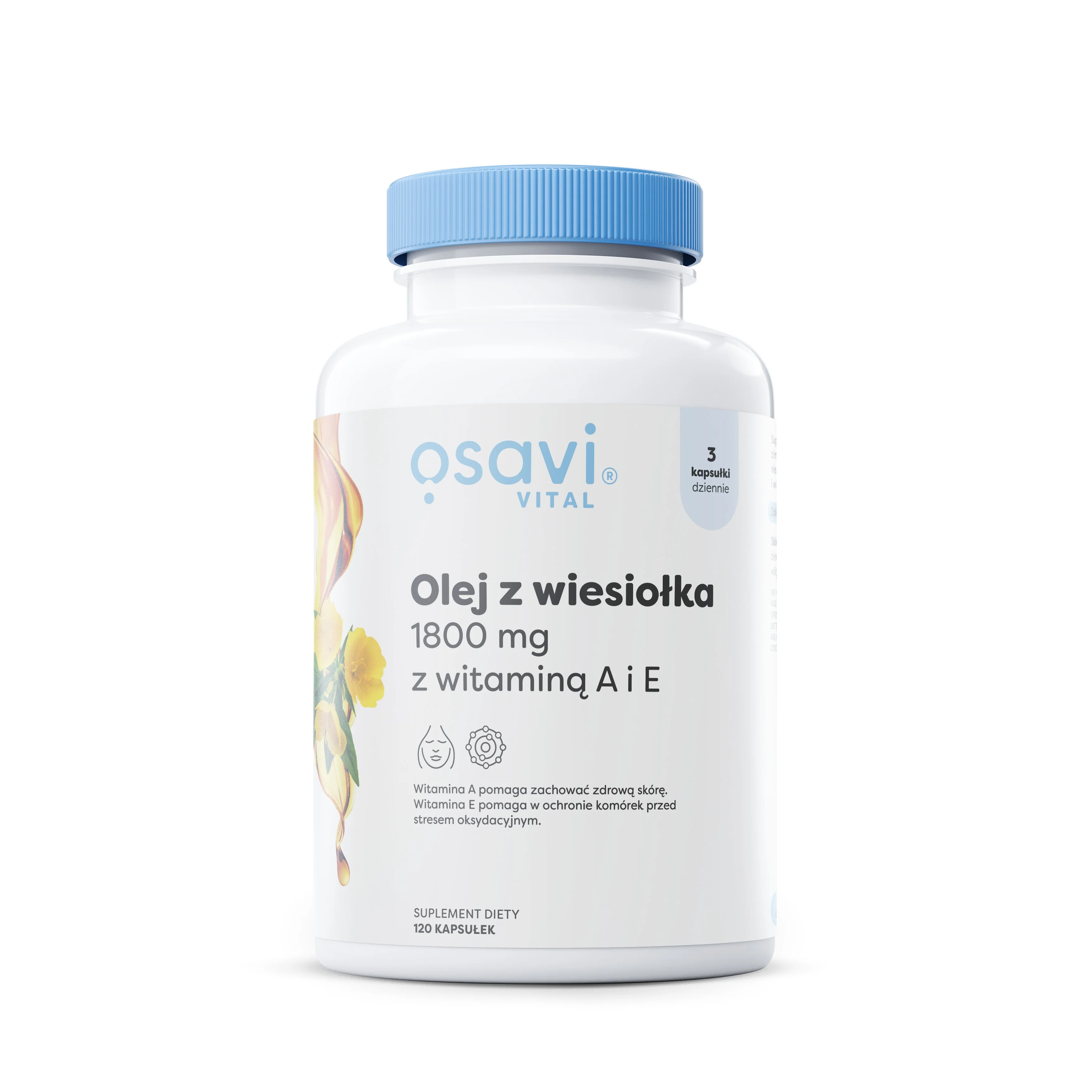 Osavi Olej z Wiesiołka 1800 mg z Witaminą A i E 120 kapsułek miękkich