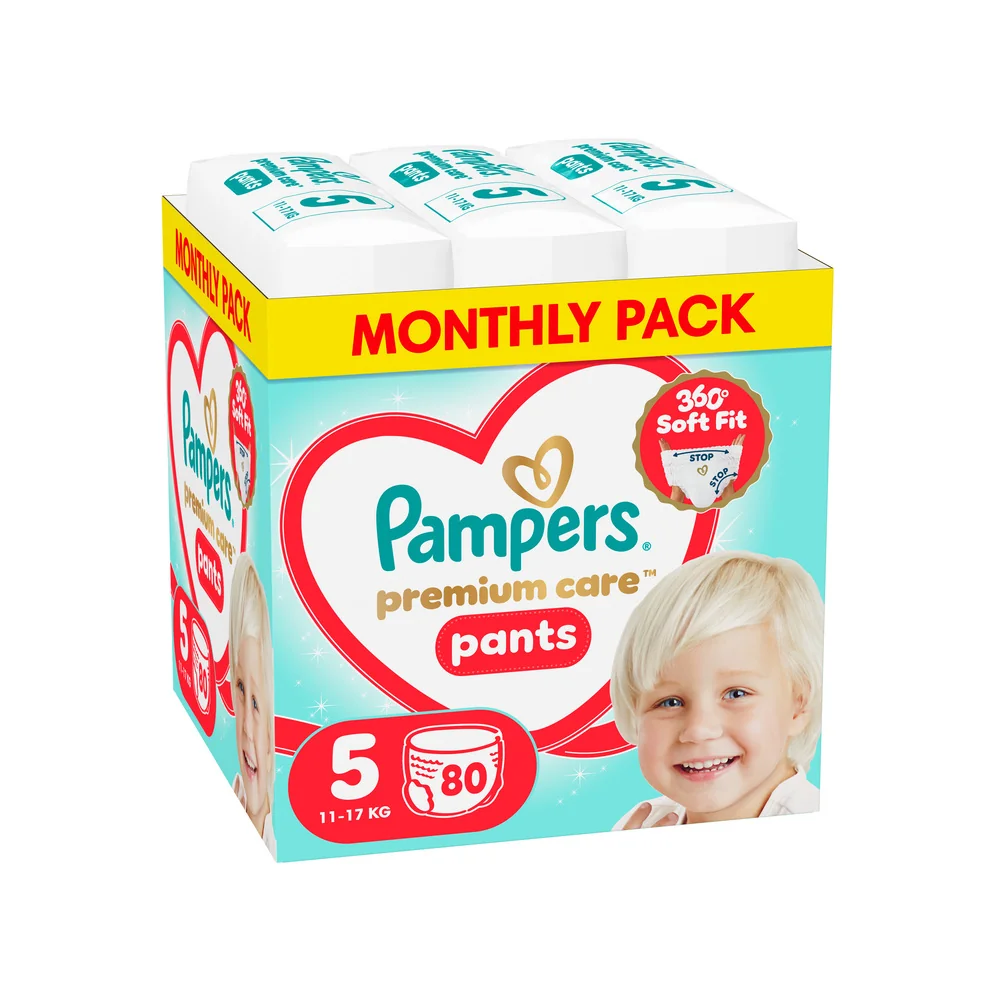 Pampers Premium Care Pants 5 pieluchomajtki, rozmiar 5, 11-17 kg, 80 sztuk