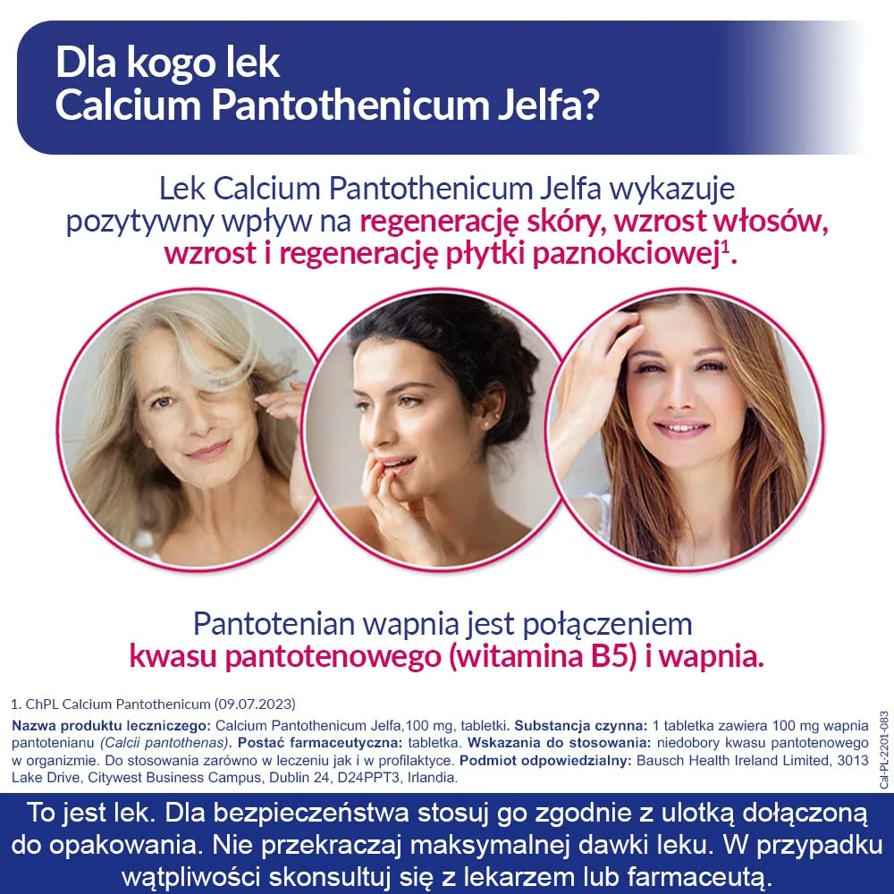 Calcium Pantothenicum Jelfa 100 mg 50 tabletek