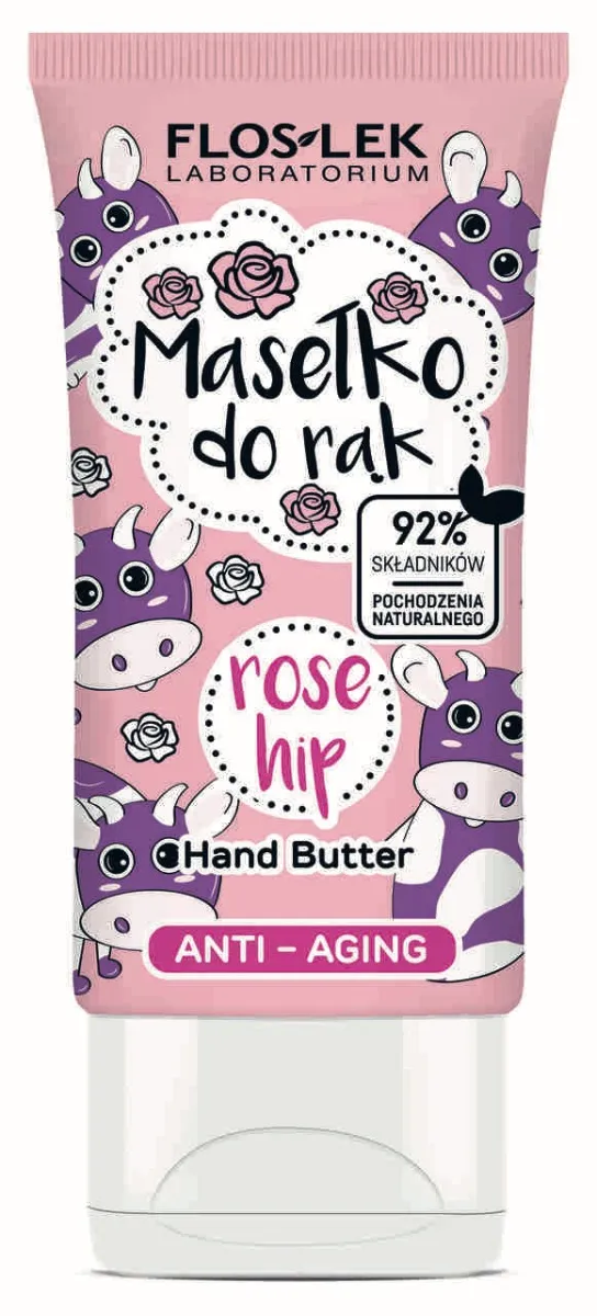 Floslek Hand Care, masełko do rąk anti-aging, rose hip, 50 ml