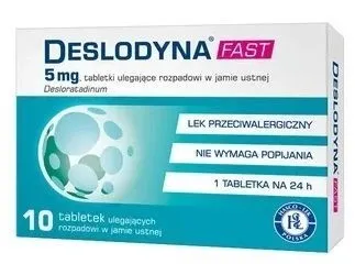 Deslodyna Fast, 5 mg, 10 tabletek ulegających rozpadowi w jamie ustnej