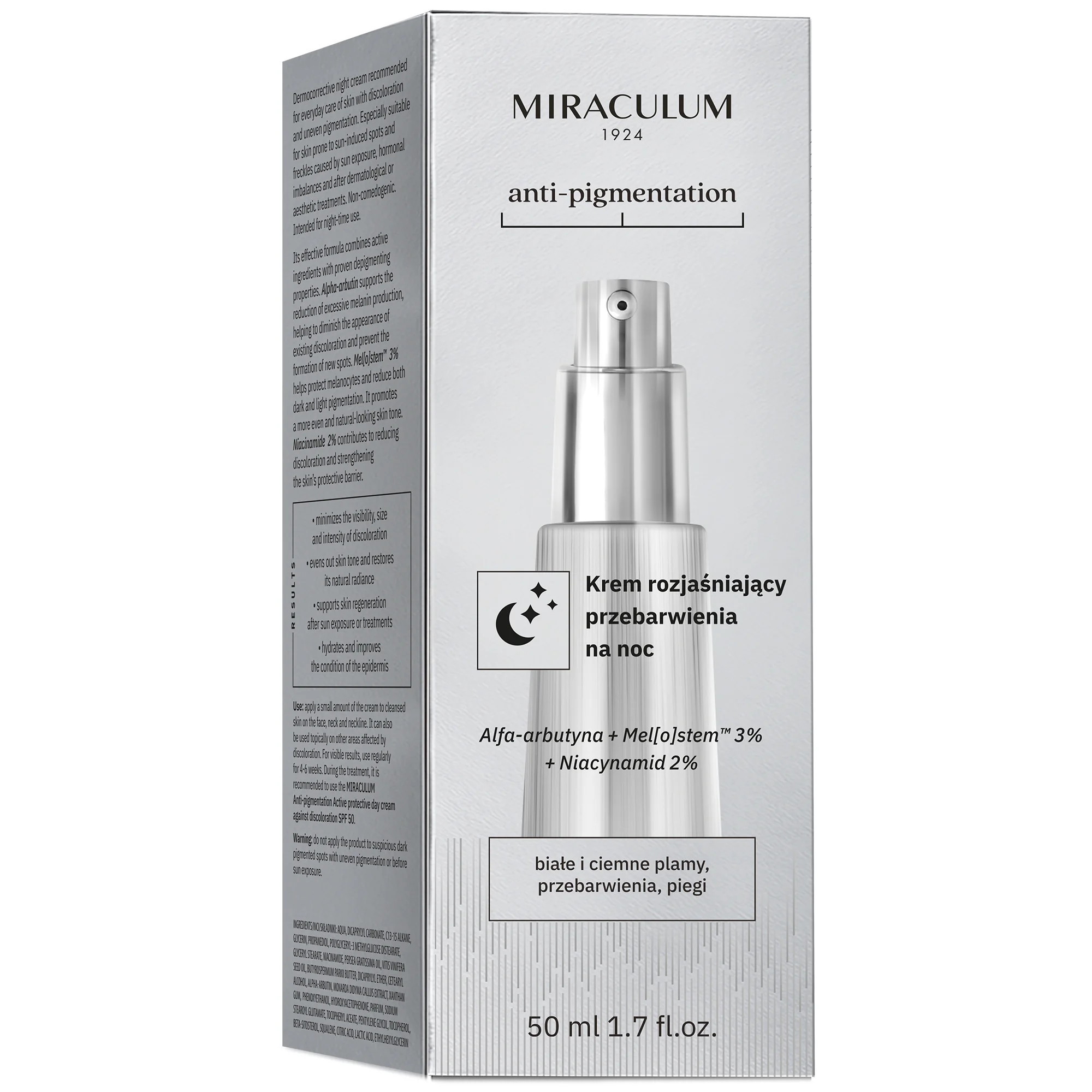 Miraculum Anti-Pigmentation krem na noc rozjaśniający przebarwienia, 50 ml