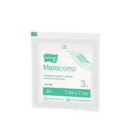 Matocomp, kompresy gazowe jałowe, 17-nitkowe, 8-warstwowe, 7 cm x 7 cm, 3 sztuki