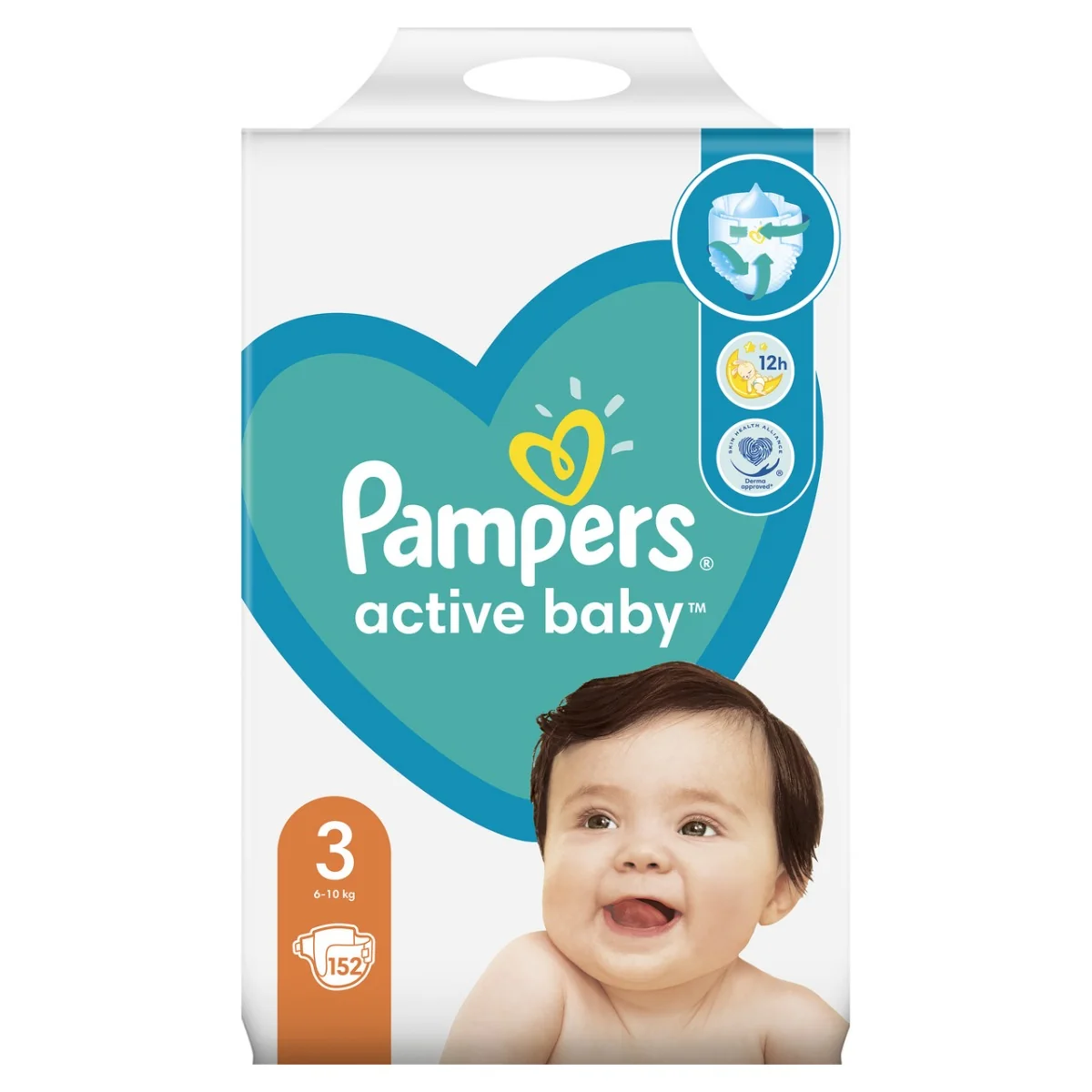 Pampers Active Baby pieluchy, rozmiar 3, 6-10 kg, 152 szt.