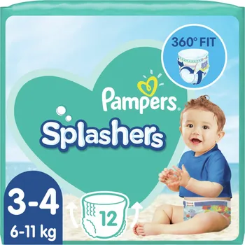 Pampers Splashers, pieluchomajtki do pływania, rozmiar 3-4, 6-11 kg, 12 sztuk 