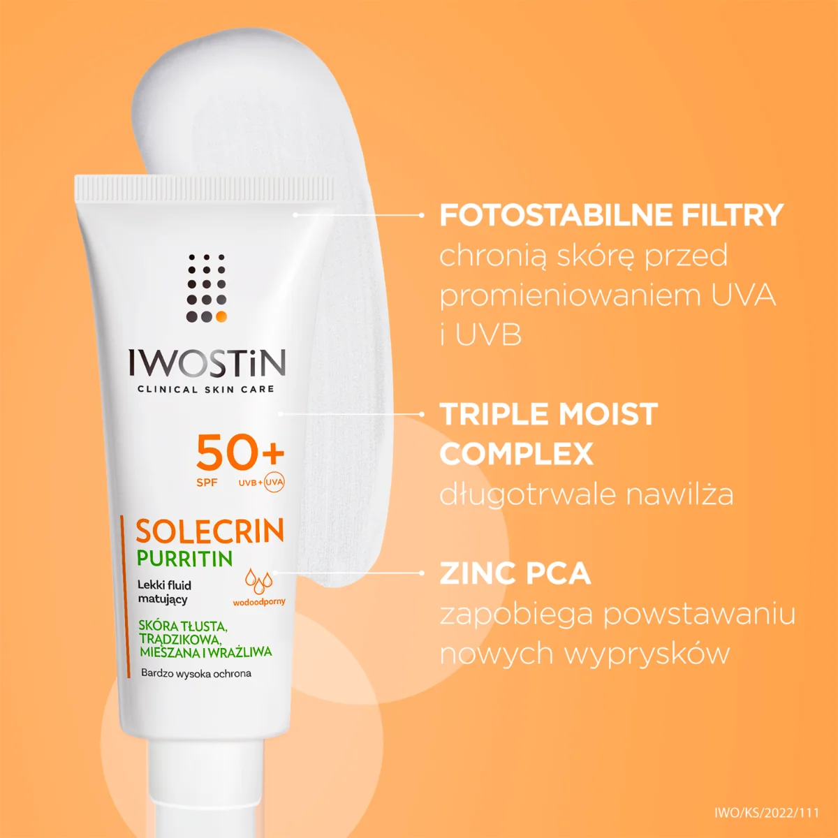 Iwostin Solecrin Purritin lekki fluid matujący SPF 50+, 40 ml