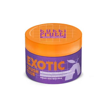 Tutti Frutti #PlumHappiness stymulujący peeling cukrowy o zapachu soczystej śliwki i piżma, 250 g