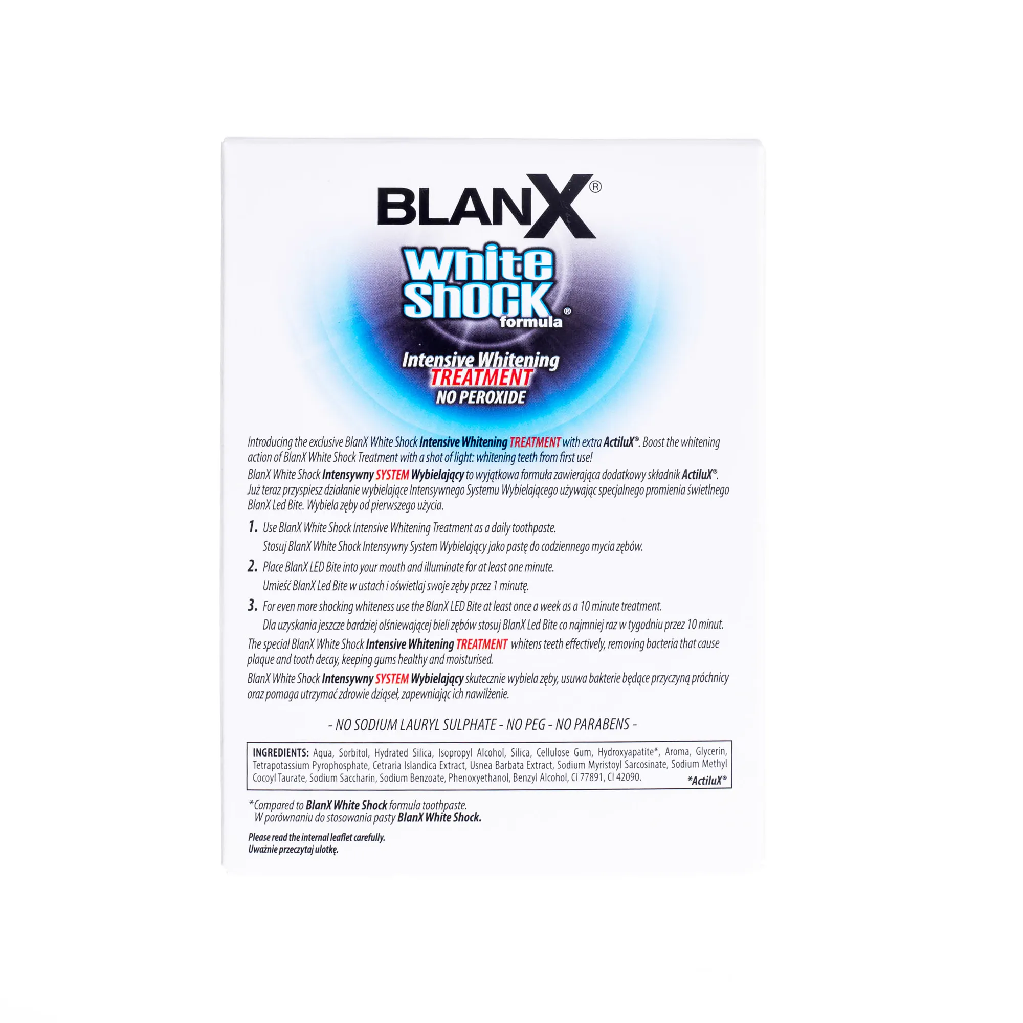 BlanX White Shock pasta do zębów intensywnie wybielająca  30ml + BlanX Led Bite 