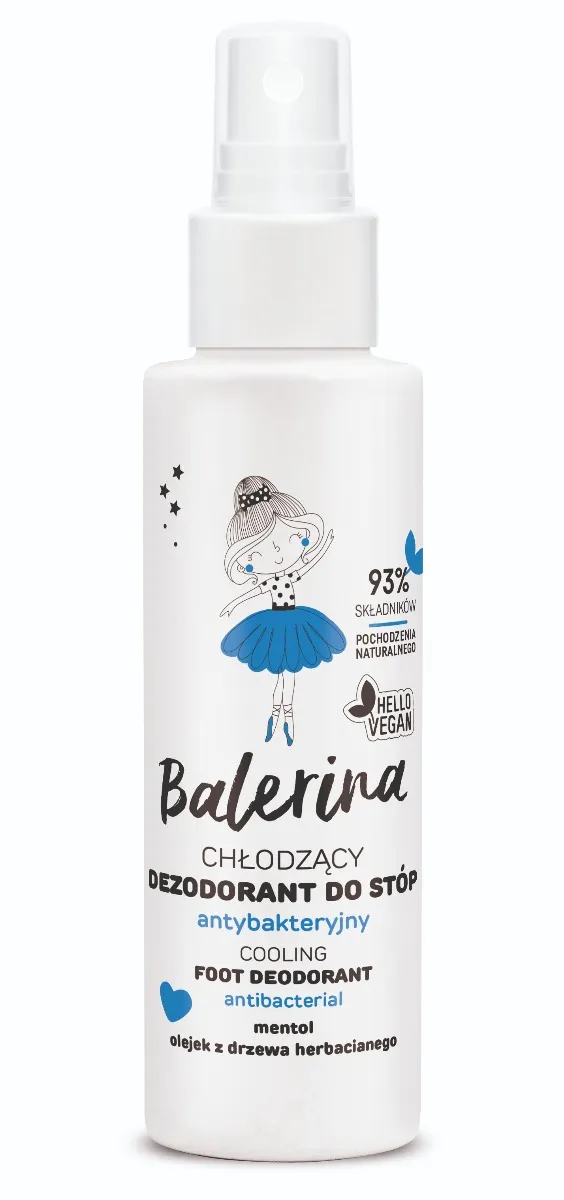Flos-Lek Balerina, antybakteryjny chłodzący dezodorant do stóp, 100 ml