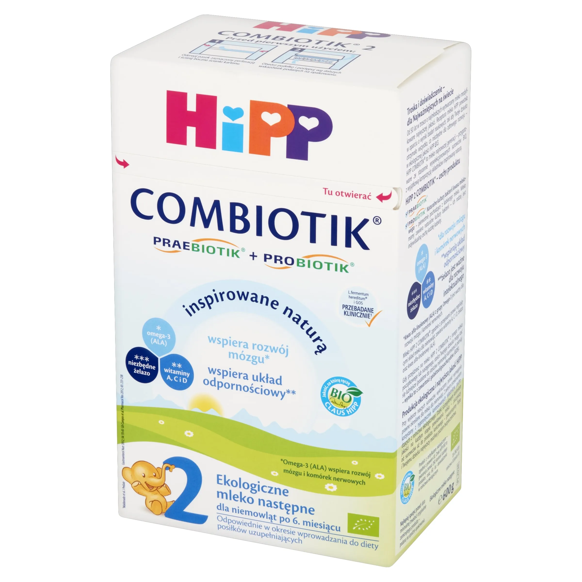 HiPP Combiotik 2, mleko w proszku następne dla niemowląt po 6. miesiącu, 600 g