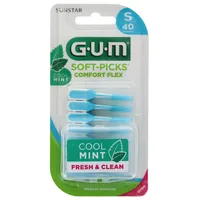 SUNSTAR GUM Soft-Picks Comfort Flex Cool Mint silikonowe czyściki międzyzębowe małe (S), 40 szt.
