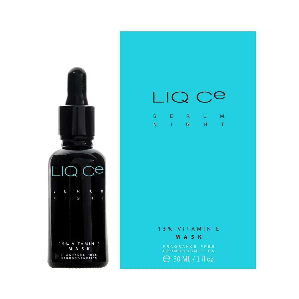 Liq CE Serum Night 15% Vitamin E Mask, dwufazowe serum regenerująco-odżywcze na noc, 30 ml