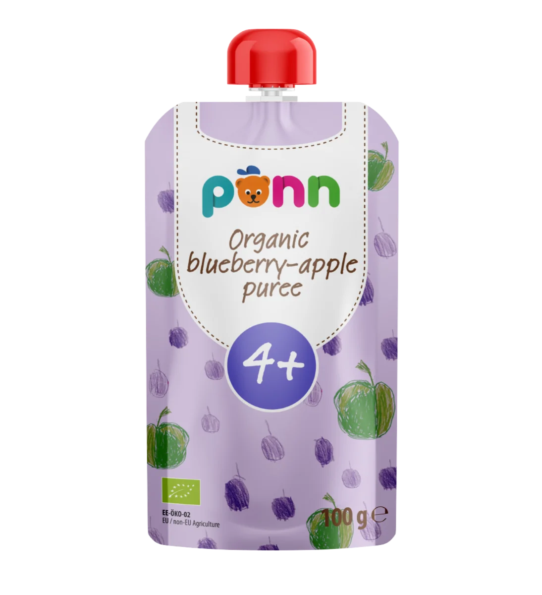 Salvest Põnn BIO puree jabłkowo-jagodowe mus, 100 g