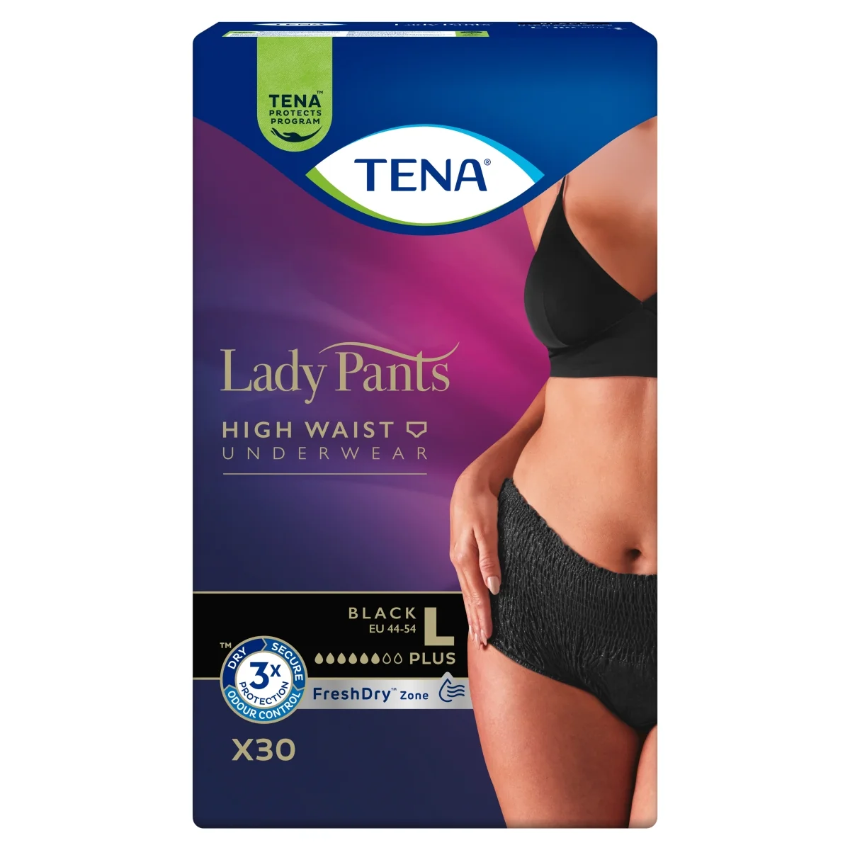 TENA Lady Pants Black bielizna chłonna Plus L, 30 sztuk