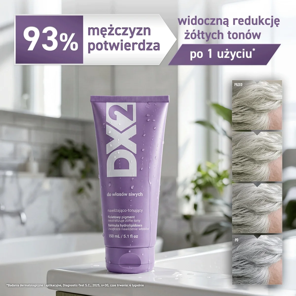 DX2 szampon dla mężczyzn do włosów siwych, 150 ml