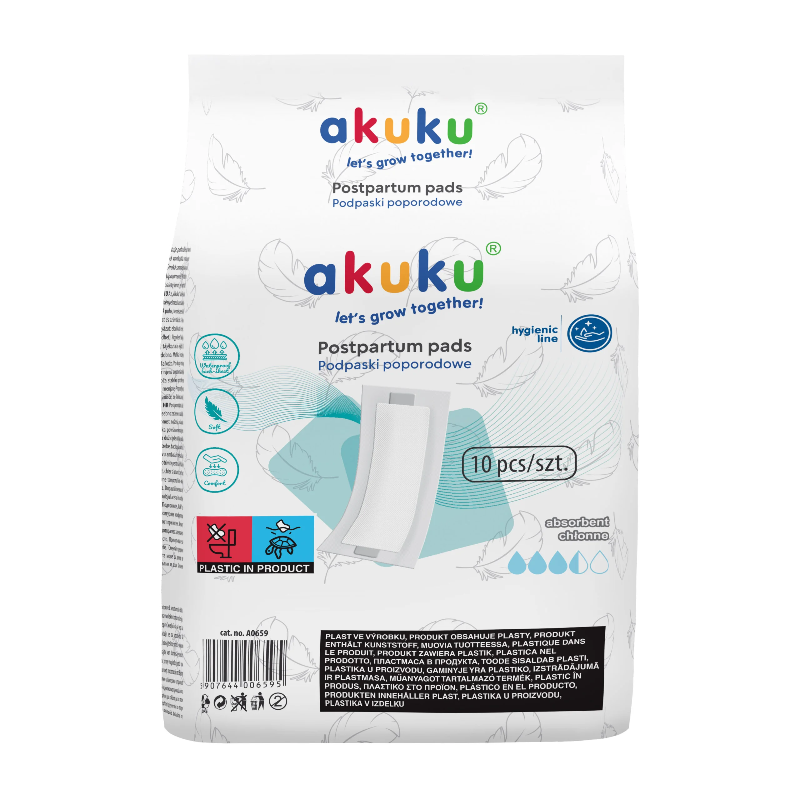 Akuku podpaski poporodowe, 10 szt.