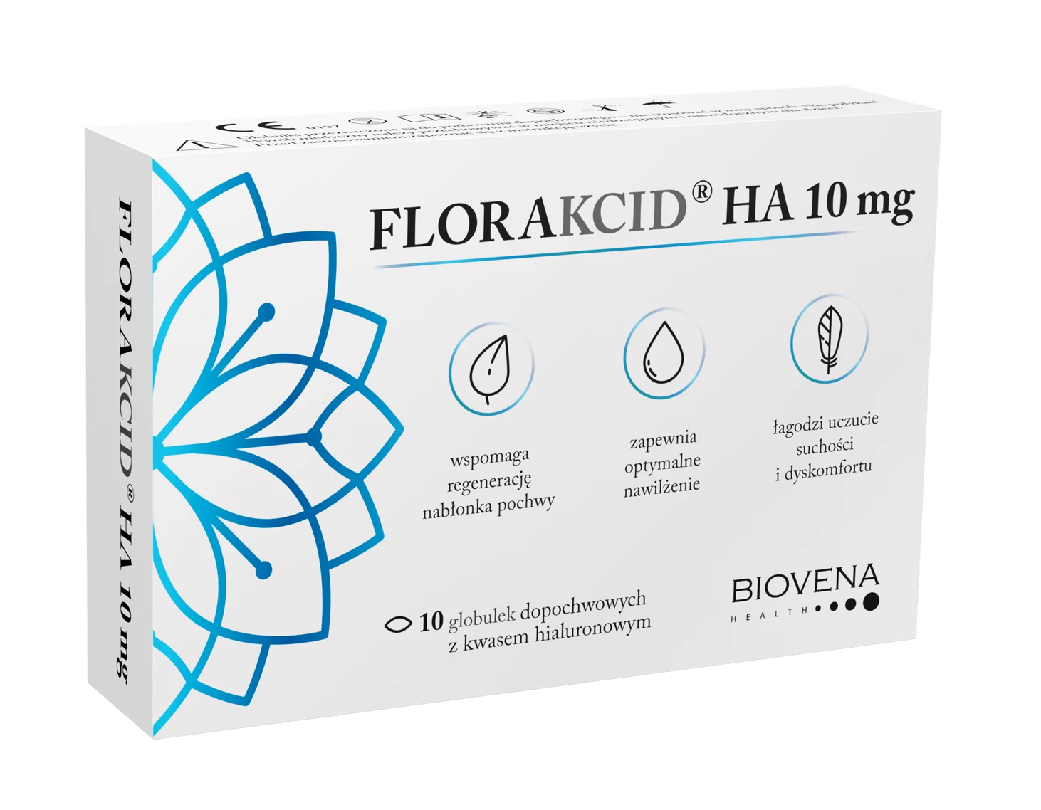 Florakcid HA 10 mg 10 globulek dopochwowych z kwasem hialuronowym