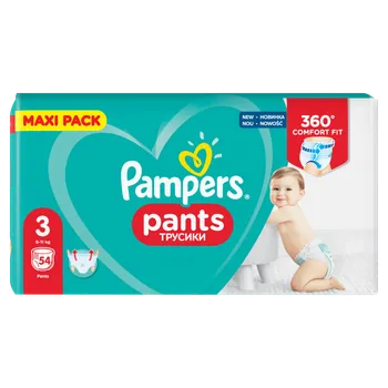 Pampers Pants, pieluchomajtki, rozmiar 3, 6-11 kg, 54 sztuki 