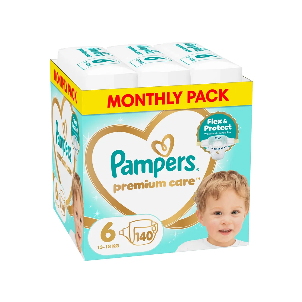 Pampers Premium Care 6 pieluchy, rozmiar 6, 13-18 kg, 140 sztuk