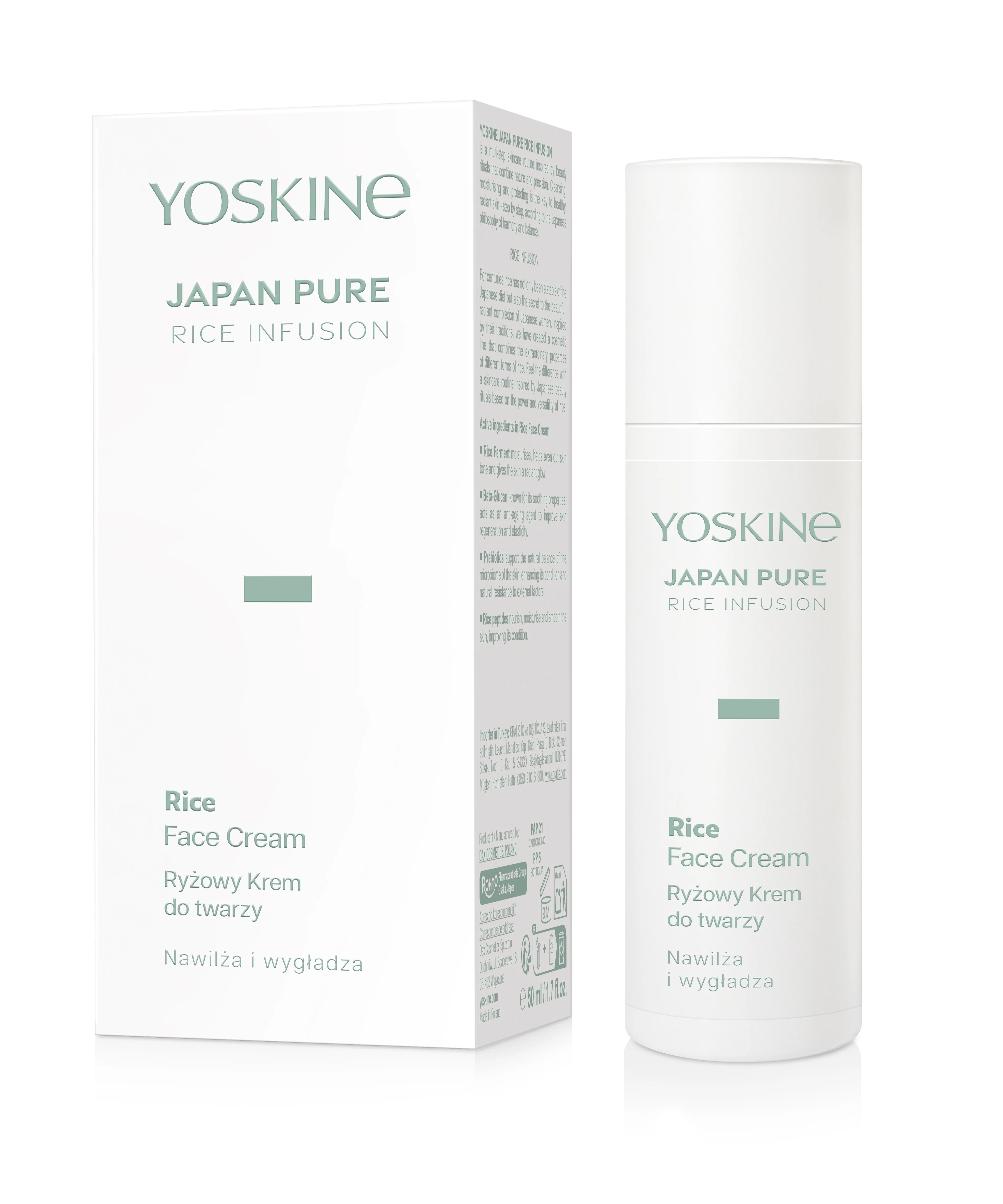 Yoskine Japan Pure Rice Infusion ryżowy krem do twarzy, 50 ml