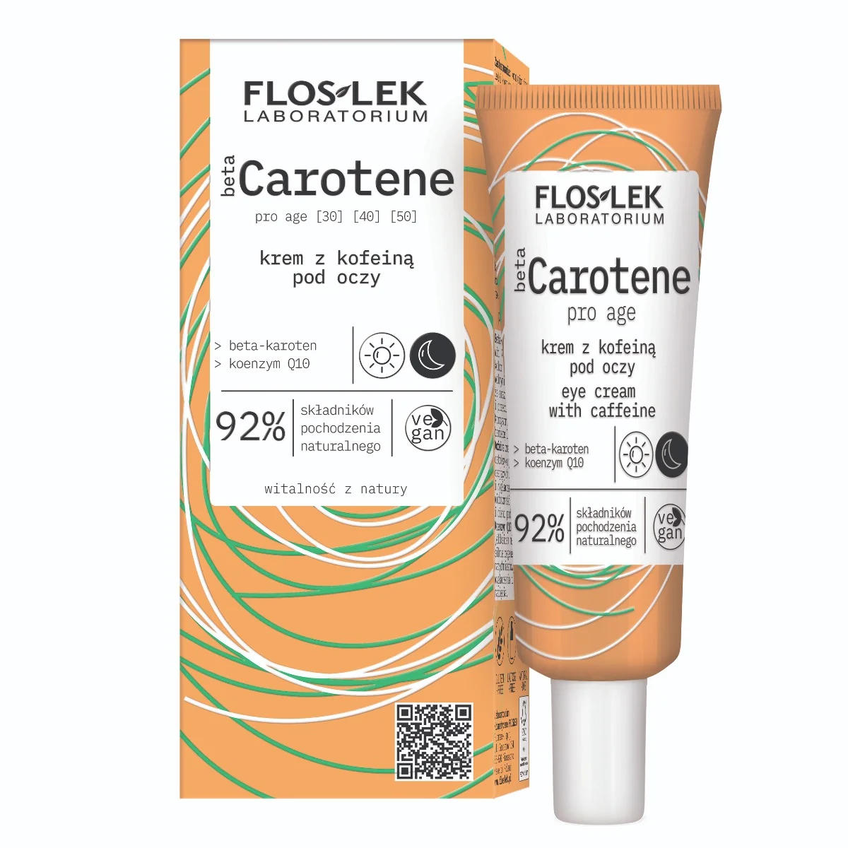 Floslek betaCAROTENE pro age krem pod oczy z kofeiną, 30 ml