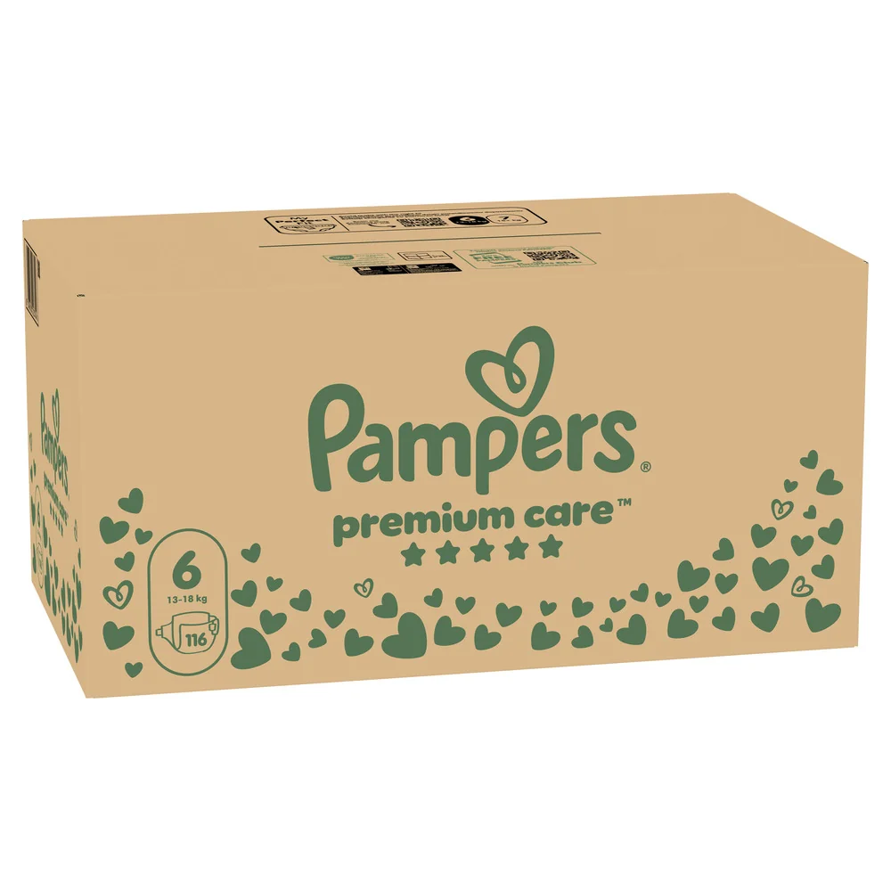 Pampers Premium Care 6 pieluchy, rozmiar 6, 13-18 kg, 116 sztuk