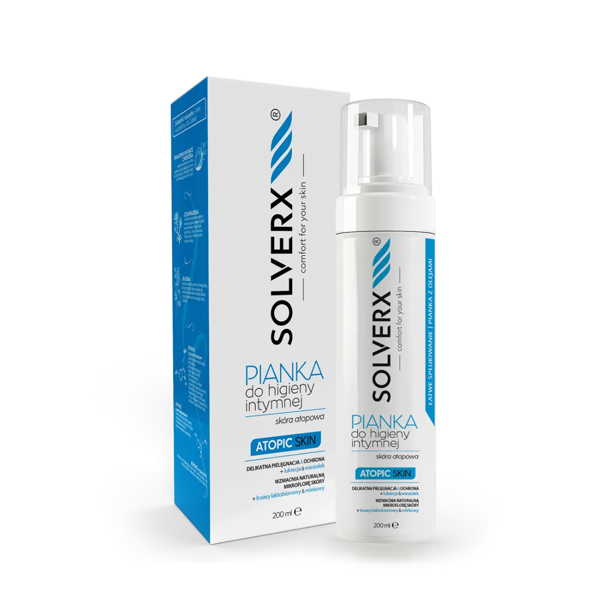 Solverx Atopic Skin pianka do higieny intymnej dla kobiet, 200 ml