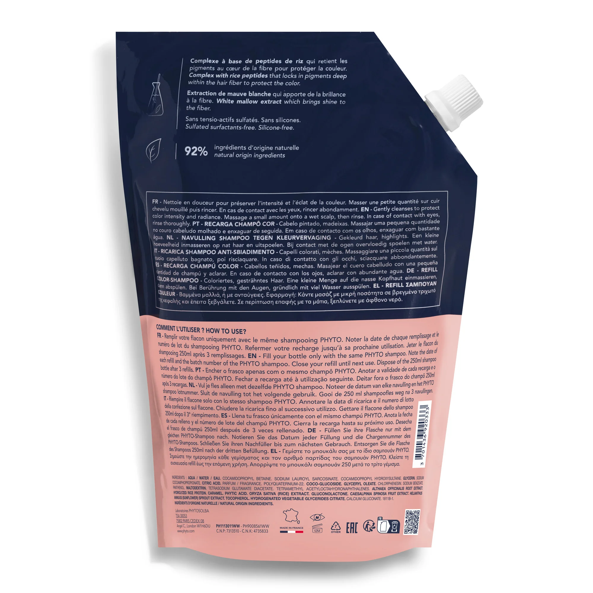 Phyto Color szampon chroniący kolor refill, 750 ml