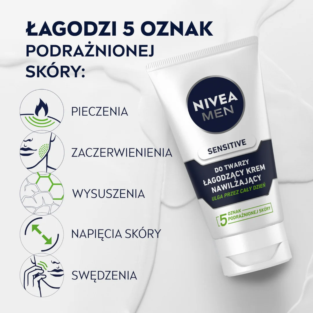 Nivea Men Sensitive łagodzący krem nawilżający, 75 ml
