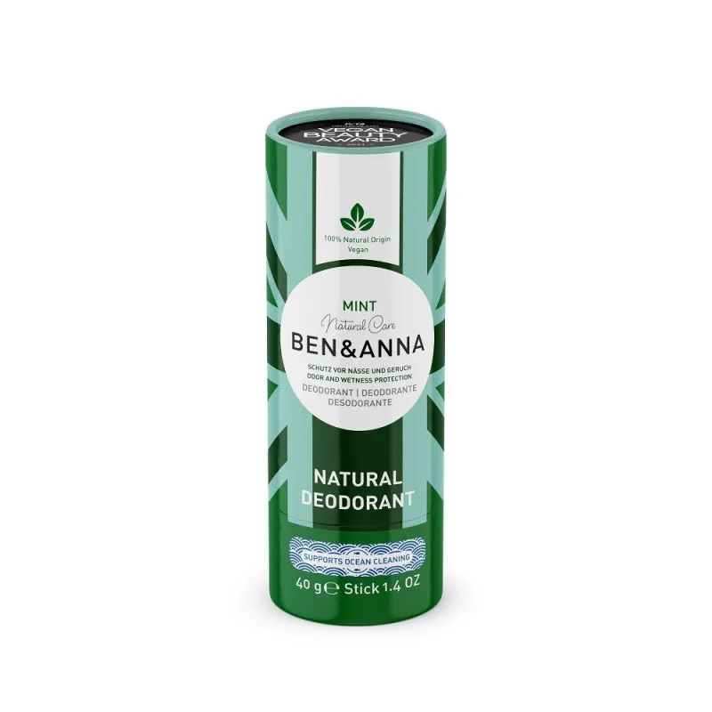 Ben & Anna Mint naturalny dezodorant w sztyfcie na bazie sody, 40 g