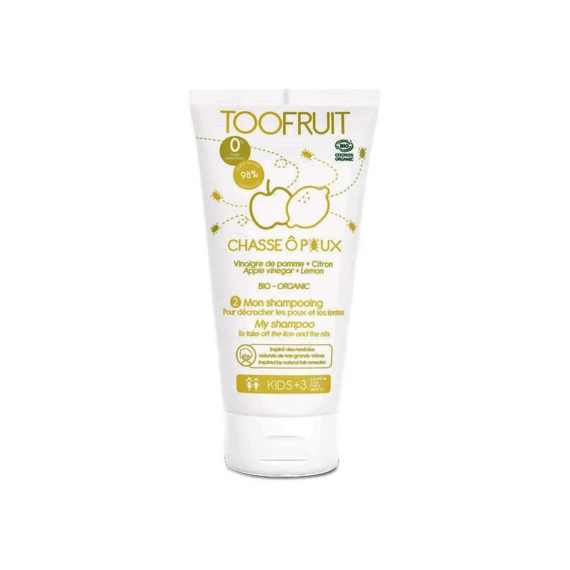 TOOFRUIT szampon na wszy dla dzieci dokładnie oczyszczający włosy i skórę głowy, 150 ml