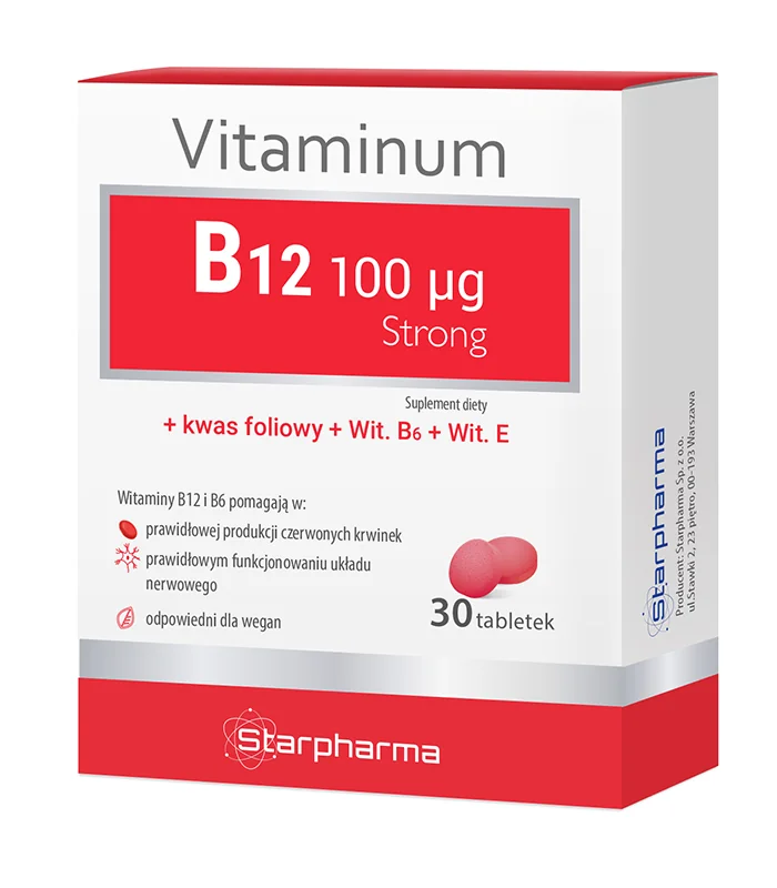 Vitaminum B12 100 mcg Strong 30 tabletek