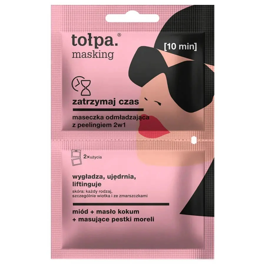 Tołpa Masking Zatrzymaj czas maseczka odmładzająca z peelingiem 2 w 1, 2 x 5 ml
