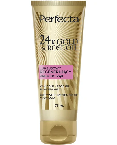Perfecta 24K Gold & Rose Oil luksusowy regenerujący krem do rąk, 75 ml