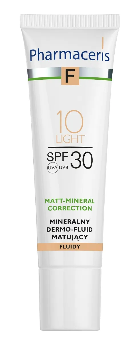 Pharmaceris F Matt-Mineral-Correction, mineralny dermo-fluid matujący, Spf 30, light 10, 40 ml
