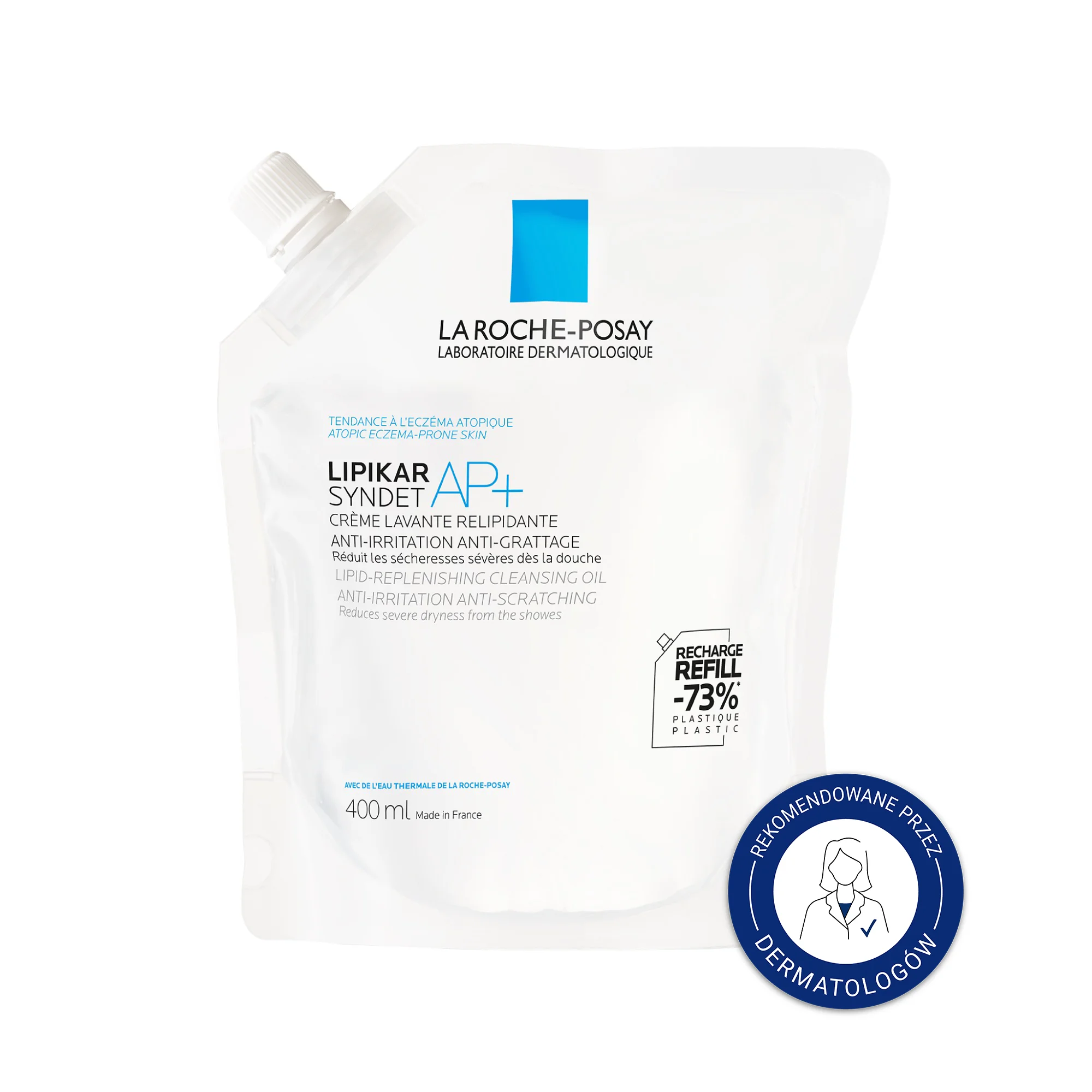La Roche-Posay Lipikar Syndet AP+ Kremowy żel myjący (refill), 400 ml