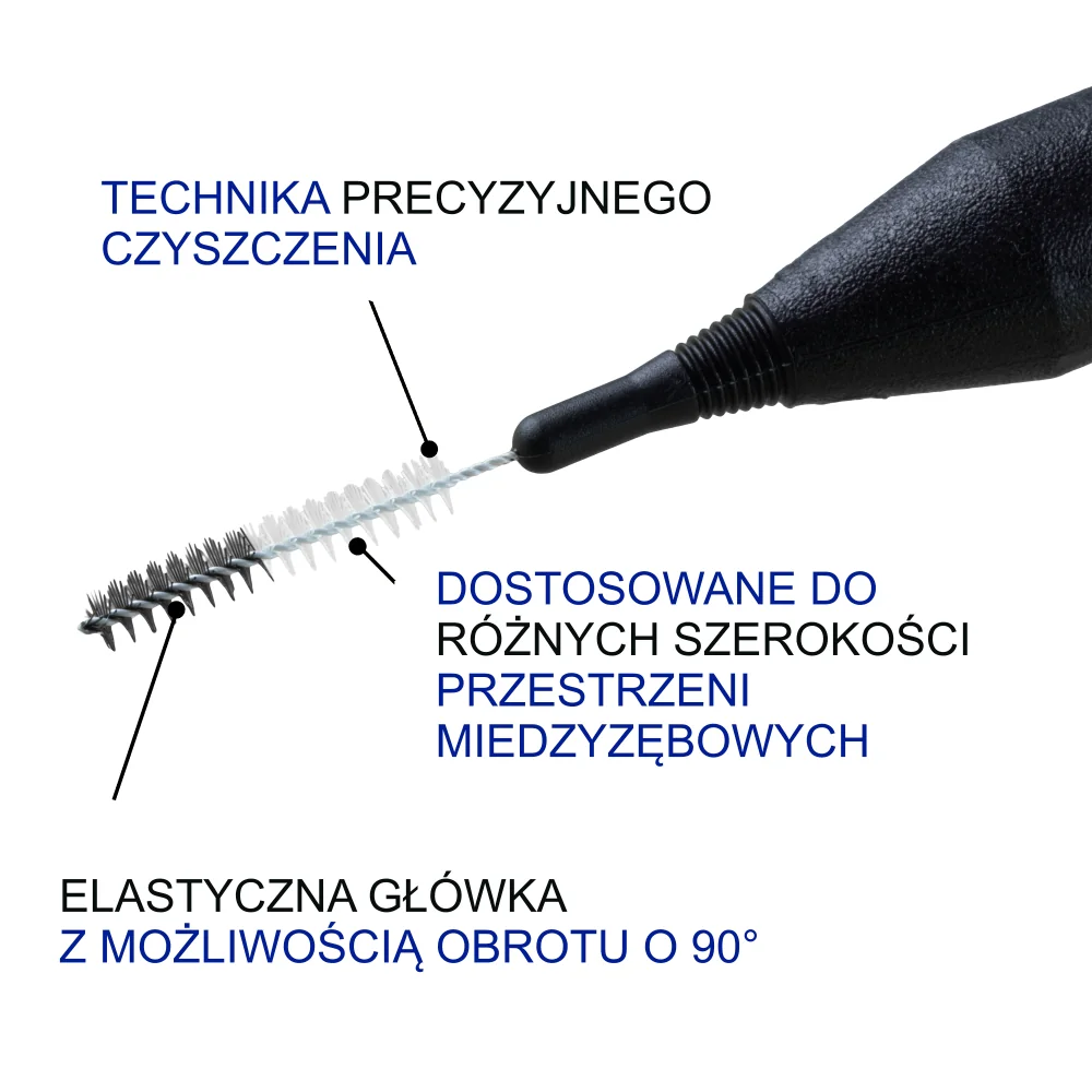 Elgydium Clinic Mono Compact czarna szczoteczka międzyzębowa, 4 sztuki