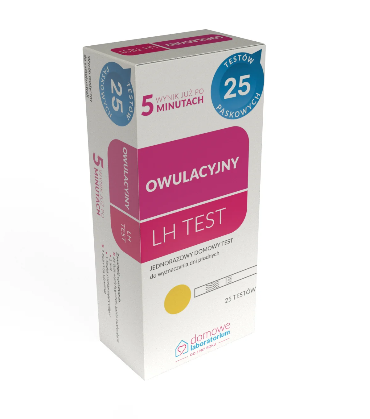 LH test owulacyjny jednorazowy domowy test, 25 sztuk