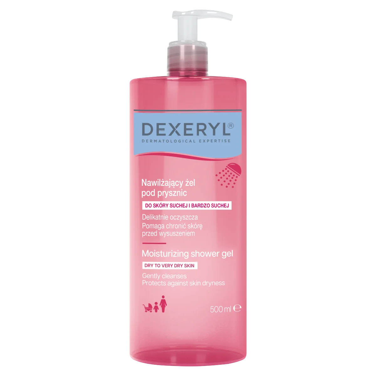 Dexeryl nawilżający żel pod prysznic, 500 ml