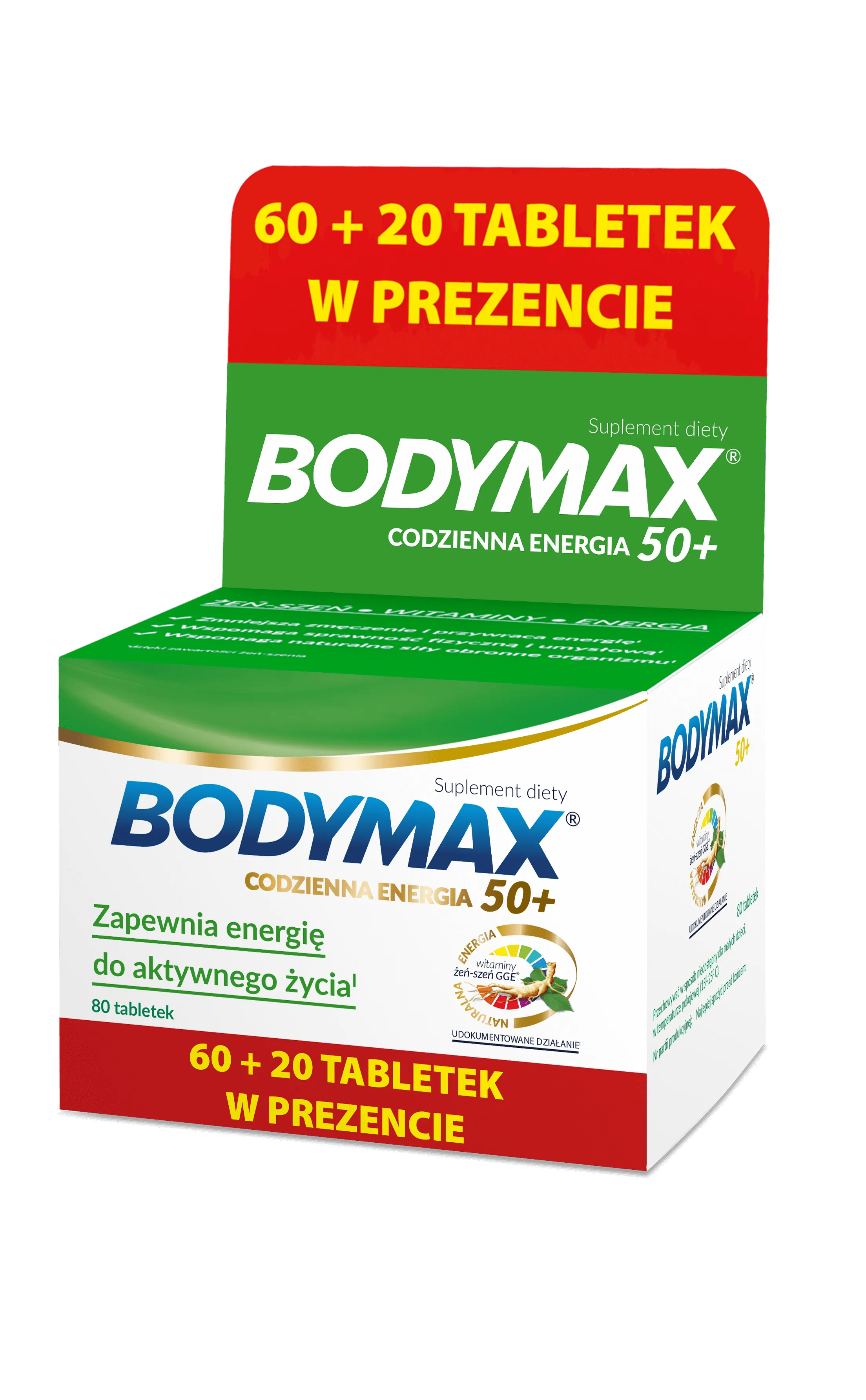 Bodymax 50+, suplement diety, 60 tabletek + 20 tabletek gratis