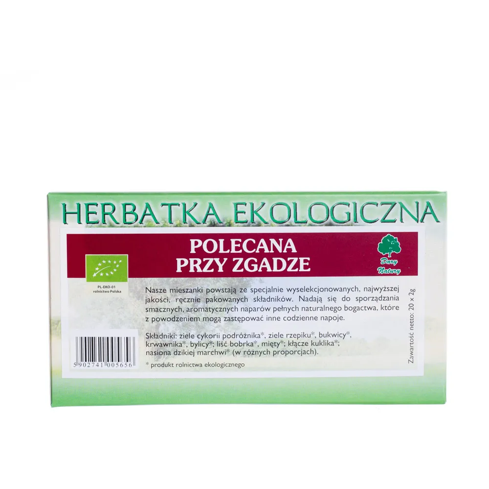 HERBATKA POLECANA PRZY ZGADZE BIO (20 x 2 g) - DARY NATURY 