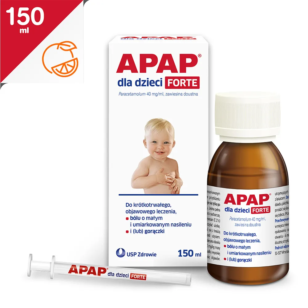 Apap dla dzieci Forte 40 mg/ ml, zawiesina doustna, 150 ml 