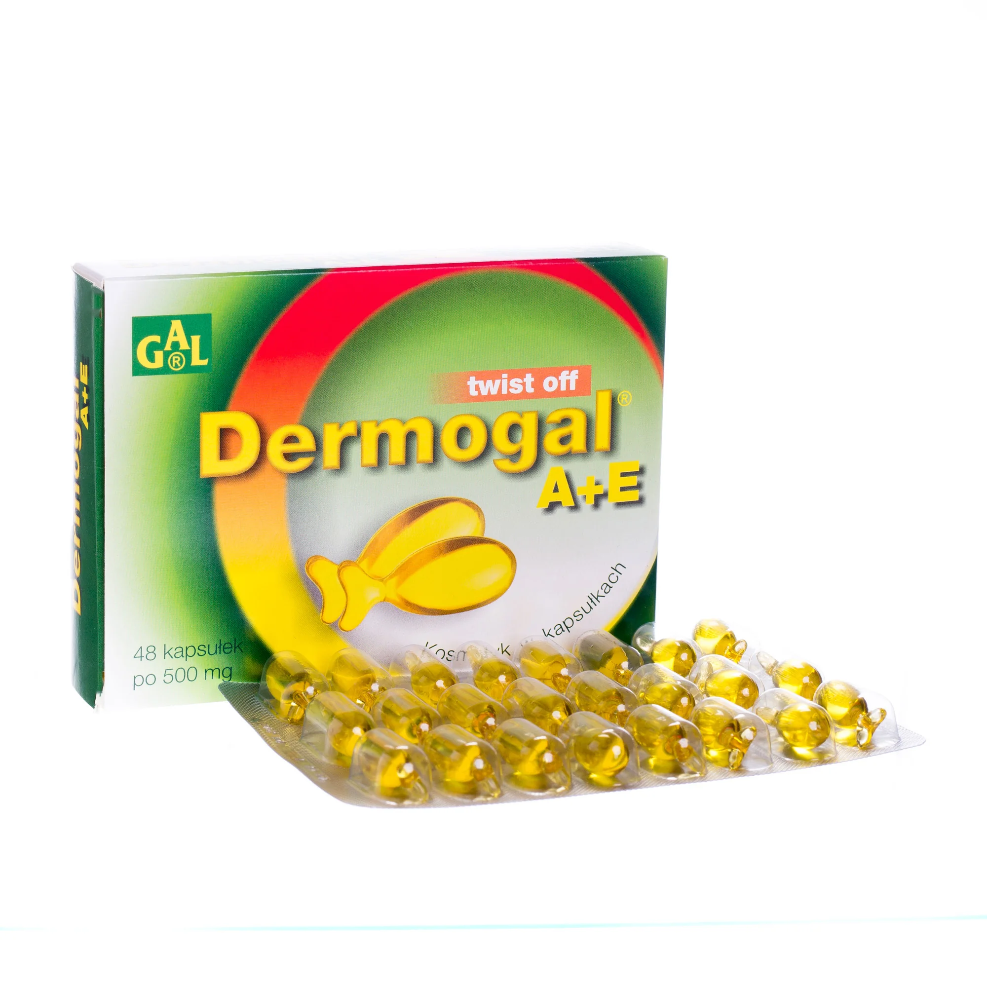 Dermogal A+E kosmetyk w kapsułkach, 48 kapsułek twist-off