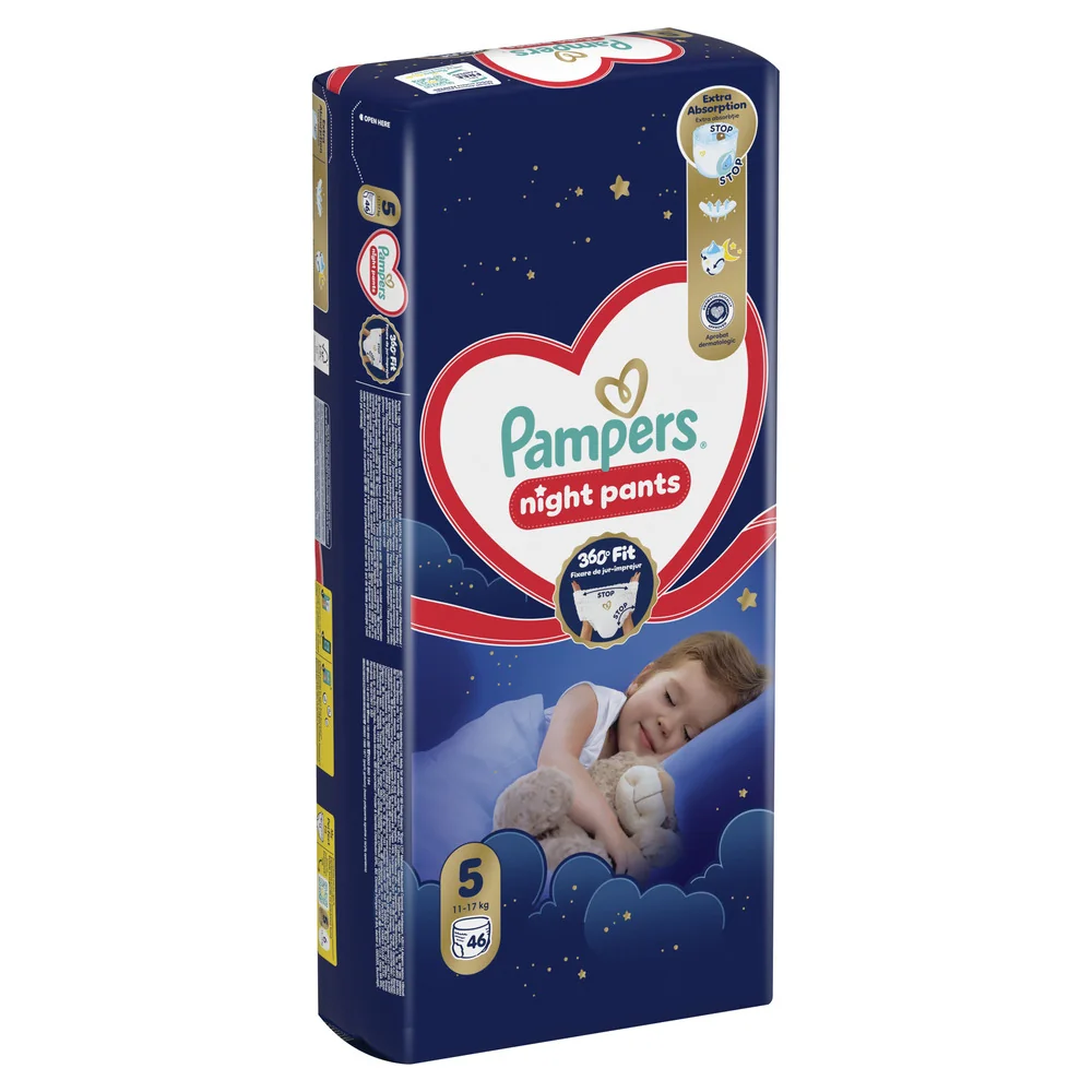 Pampers Night Pants 5 pieluchomajtki, rozmiar 5, 11-17 kg, 46 sztuk